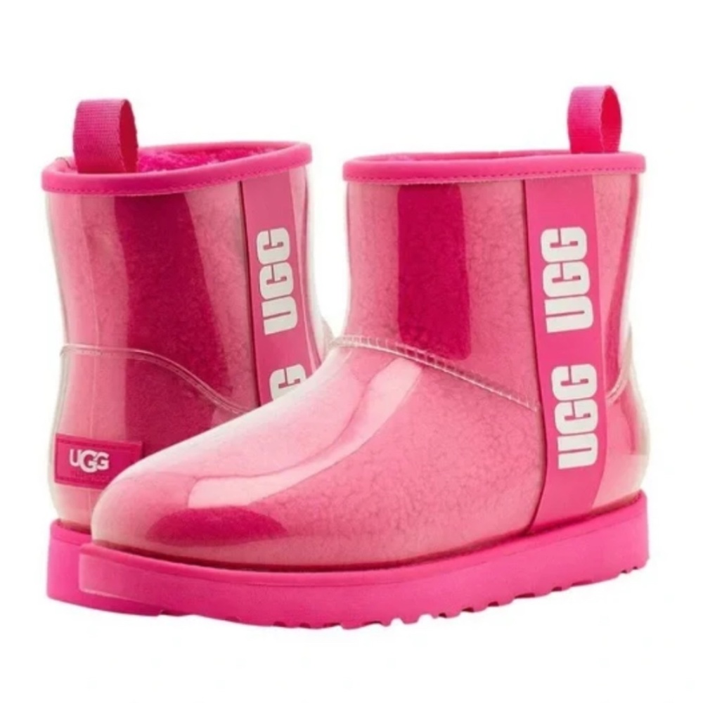 UGG boots PINK waterproof clear women 10